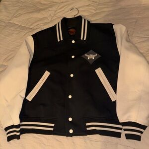 Authentic MCM Varsity Jacket - Size Small - Black and White - Poshmark Exclusive